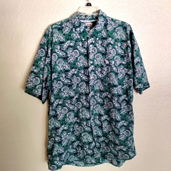 Cinch short sleeve leaves print button down shirt sz 2xl - Picture 1 of 7